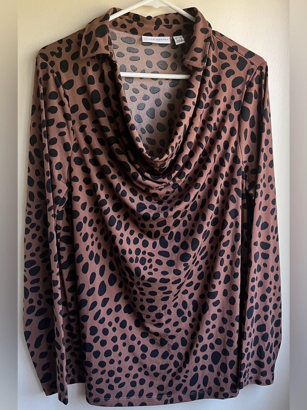 NWOT Susan Graver Printed Cowl Neck Top